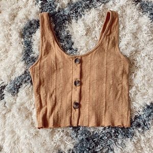cropped button tank